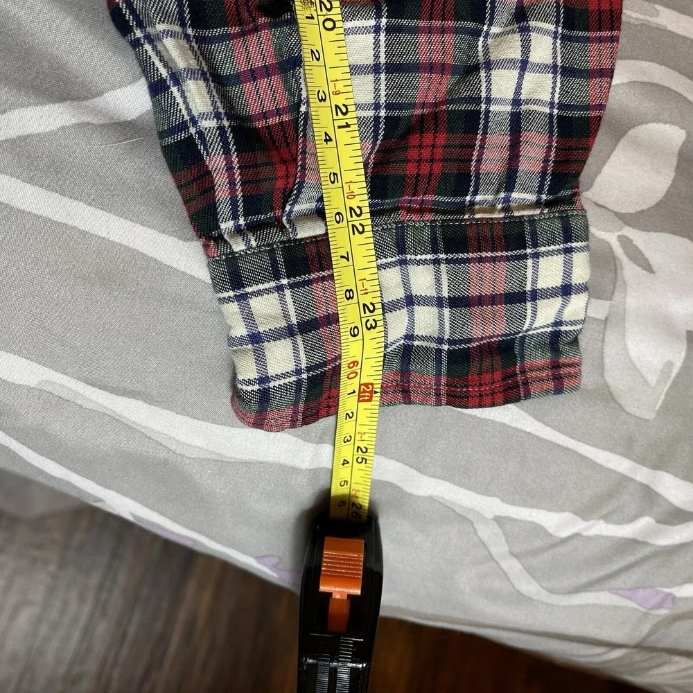 Ralph Lauren Mens Custom Fit‎ Plaid Button Down Shirt Red Navy White Medium